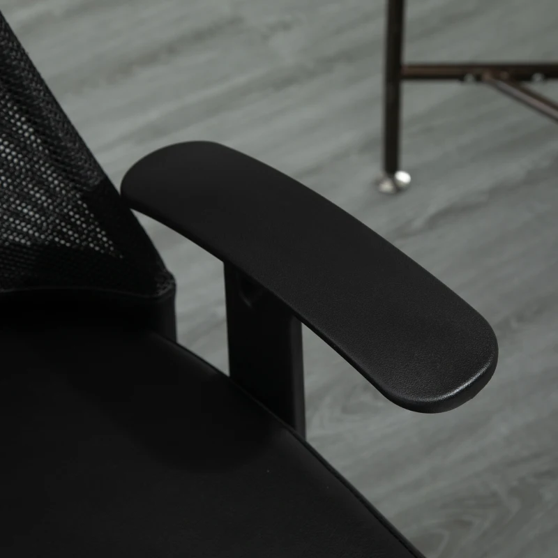 Vinsetto Office Chair Executive Mesh Faux Leather High Back Swivel Computer Desk Chair for with Arm, Wheels, Black