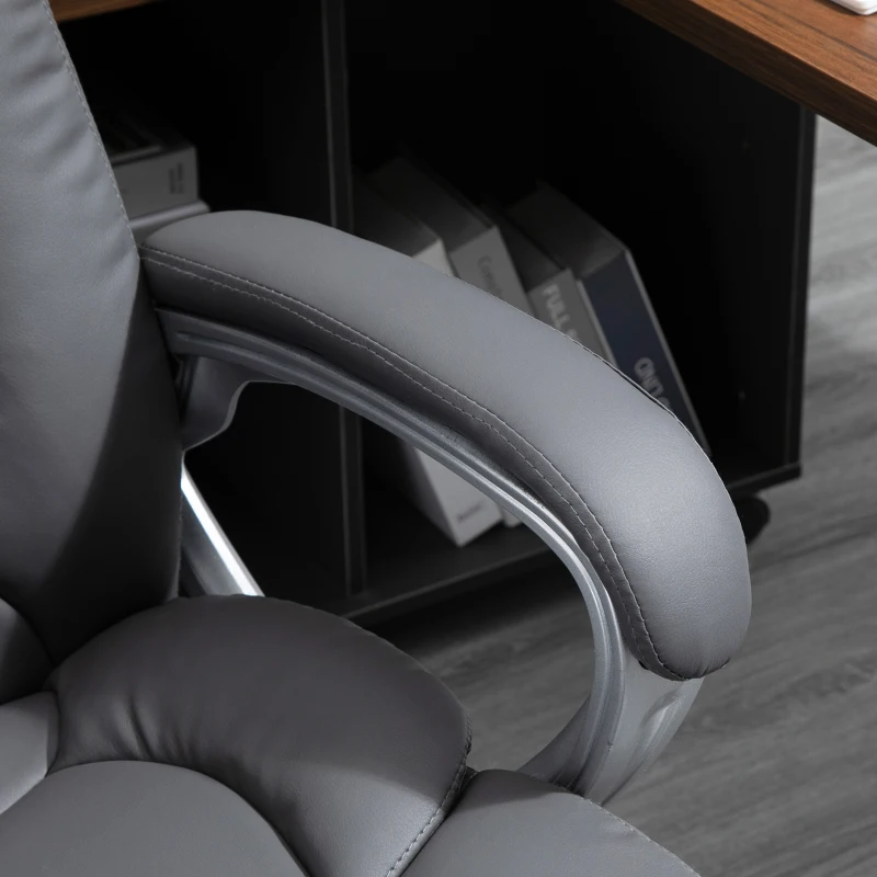 Vinsetto High Back Office Chair Swivel Executive PU Leather Chair, with Adjustable Height, Deep Grey