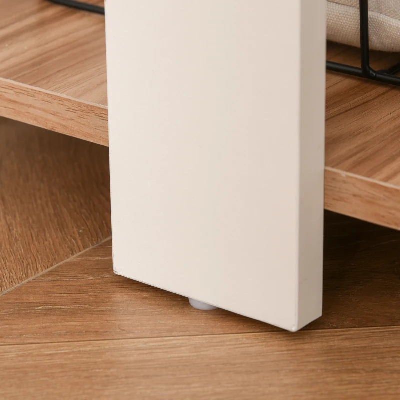 HOMCOM L-Shaped Corner Computer Desk Wood PC Workstation Laptop Table with 2 Storage Shelves Space Saving Home Office Walnut Brown