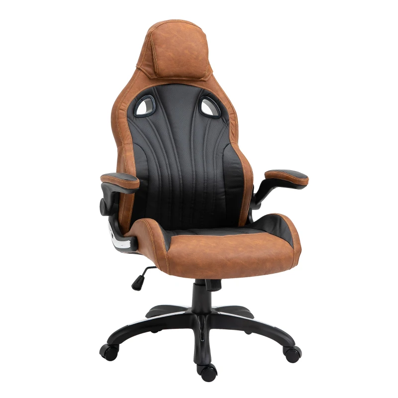 Vinsetto High Back Office Chair 6-Point Vibration Massage Chiar Faux Leather Task Chair Height Adjustable Padded Seat with Wheels