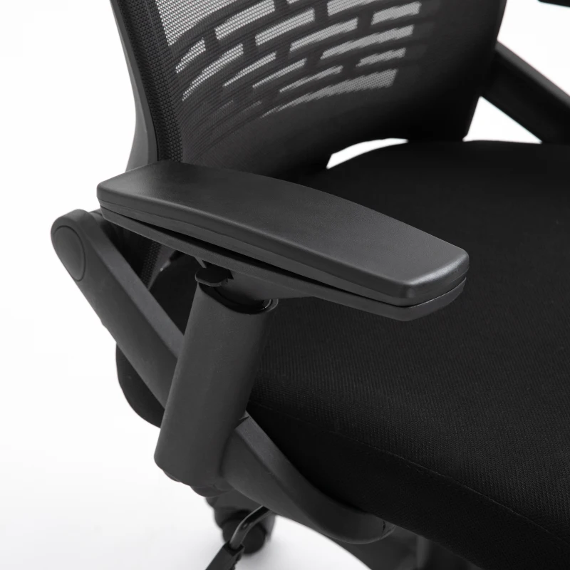 Vinsetto Office Chair Comfortable Mesh Task High Back Adjustable 360° Rotating Seat with Headrest and Armrest Black