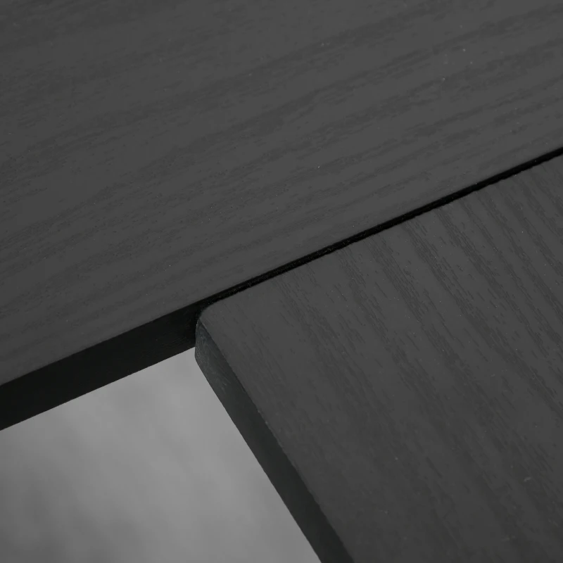 HOMCOM L-Shaped Home Office Desk Corner PC Table Computer Workstation with Storage Shelf, Cord Holes, Black