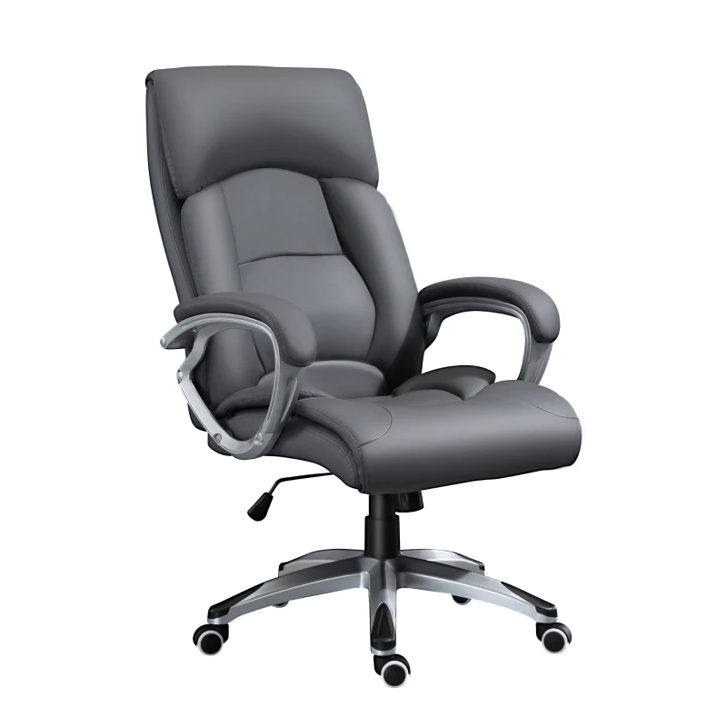 Vinsetto High Back Office Chair Swivel Executive PU Leather Chair, with Adjustable Height, Deep Grey