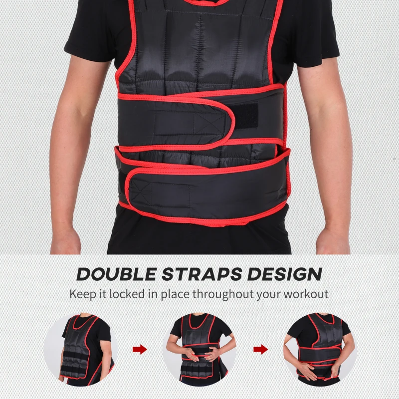 Soozier Adjustable Weighted Vest, Weighted Workout Vest with Customizable Weight, Men Or Women Weighted Running Vest, Strength Training Equipment, 44 lbs