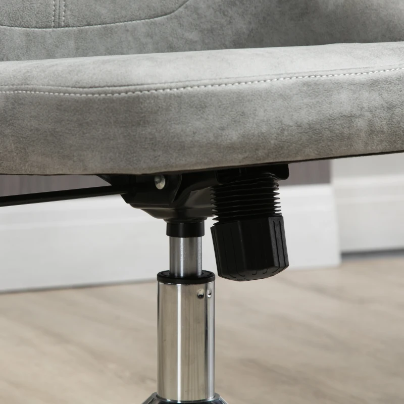 Vinsetto Armless Task Chair, Mid-back Desk Chair, Microfiber Home Office Chair with Adjustable Height, Tilt, Swivel Function, Gray