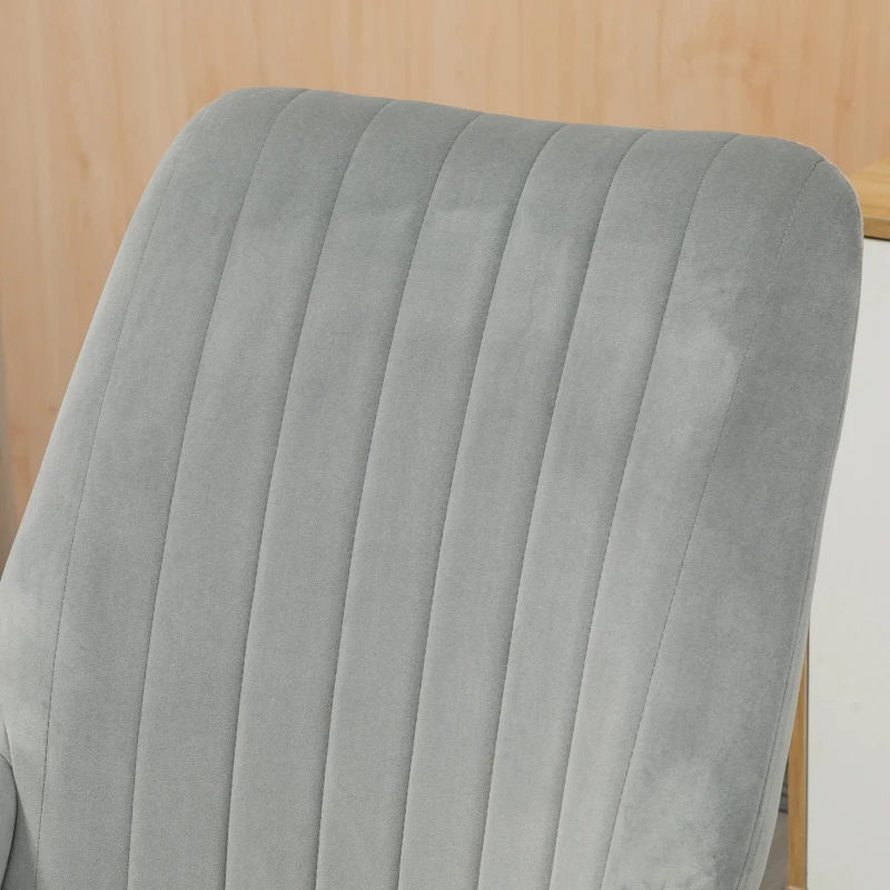 HOMCOM Accent Rocking Chairs, Upholstered Nursery Glider Rocker, Modern Armchair, Wingback Chair for Living Room and Bedroom, Grey