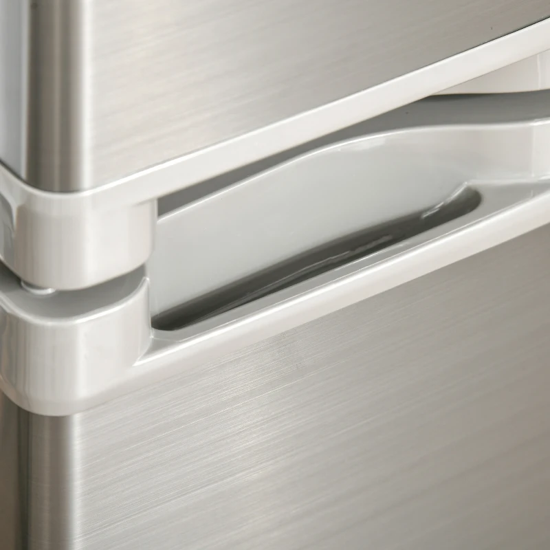 HOMCOM Mini Fridge with Freezer Compact Refrigerator 3 Cu Ft with 2 Doors Adjustable Temperature Removable Glass Shelves and Reversible Door for Office Motor Home Dormitory Apartment Bedroom Silver