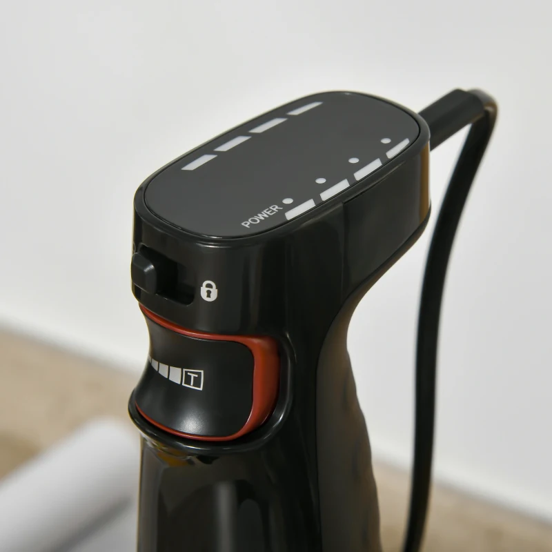 HOMCOM Immersion Hand Blender, 400W 4-in-1 Handheld Stick Blender with Adjustable Speed, 500ml Chopper, Egg Whisk, 800ml Measuring Cup, and Stainless Steel Blades, Silver / Black