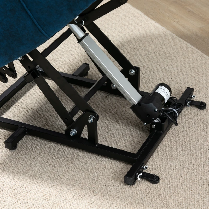 HOMCOM Power Lift Chair, Electric Recliner for the Elderly, Compact Living Room Chair with Side Pocket & Remote Control, Blue