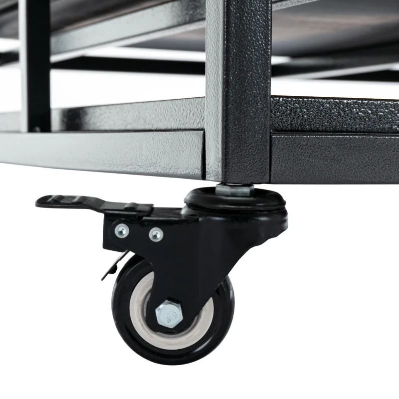 PawHut 36" Heavy Duty Dog Crate Metal Cage Kennel with Lockable Wheels, Double Door and Removable Tray, Grey