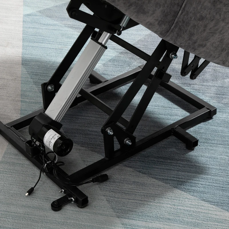 HOMCOM Power Lift Chair, Electric Recliner for the Elderly, Compact Living Room Chair with Side Pocket & Remote Control, Gray