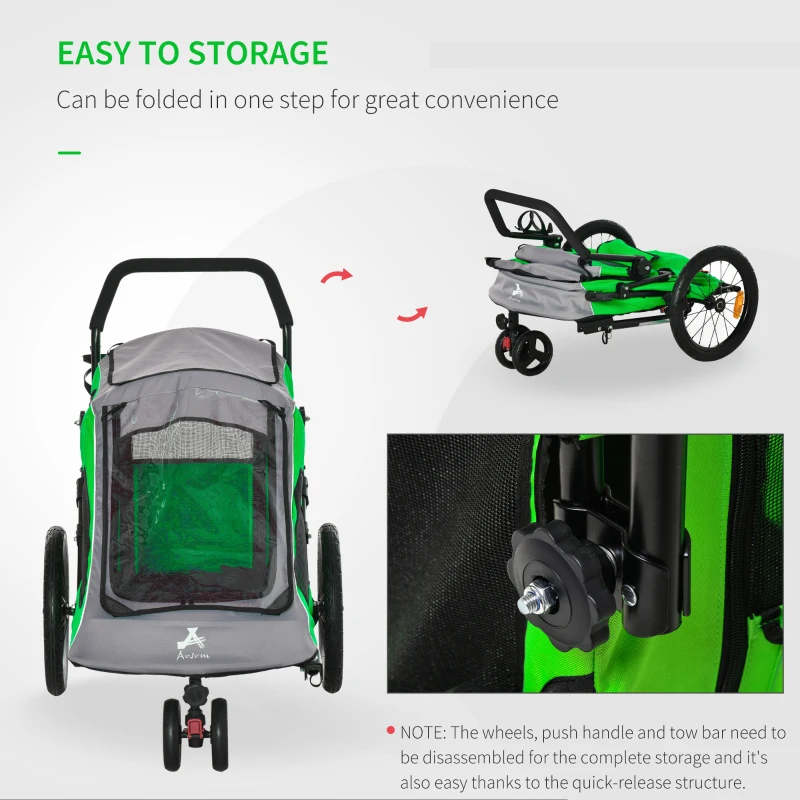 Aosom Pet Stroller Foldable with Mesh Windows Brakes and Cup Holder for Small Dogs