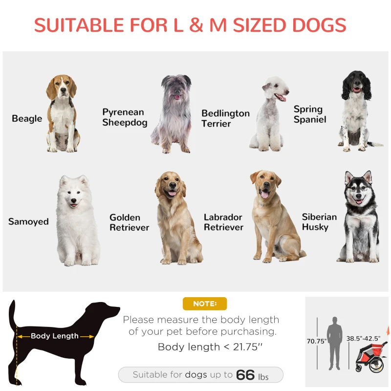 Aosom 2-in-1 Travel Dog Stroller, Small Pet Bicycle Cart Carrier with Safety Leash, and Easy Fold Design, Red