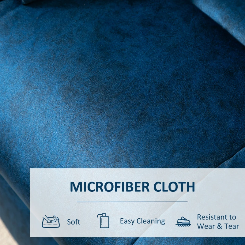 HOMCOM Power Lift Chair, Electric Recliner for the Elderly, Compact Living Room Chair with Side Pocket & Remote Control, Blue