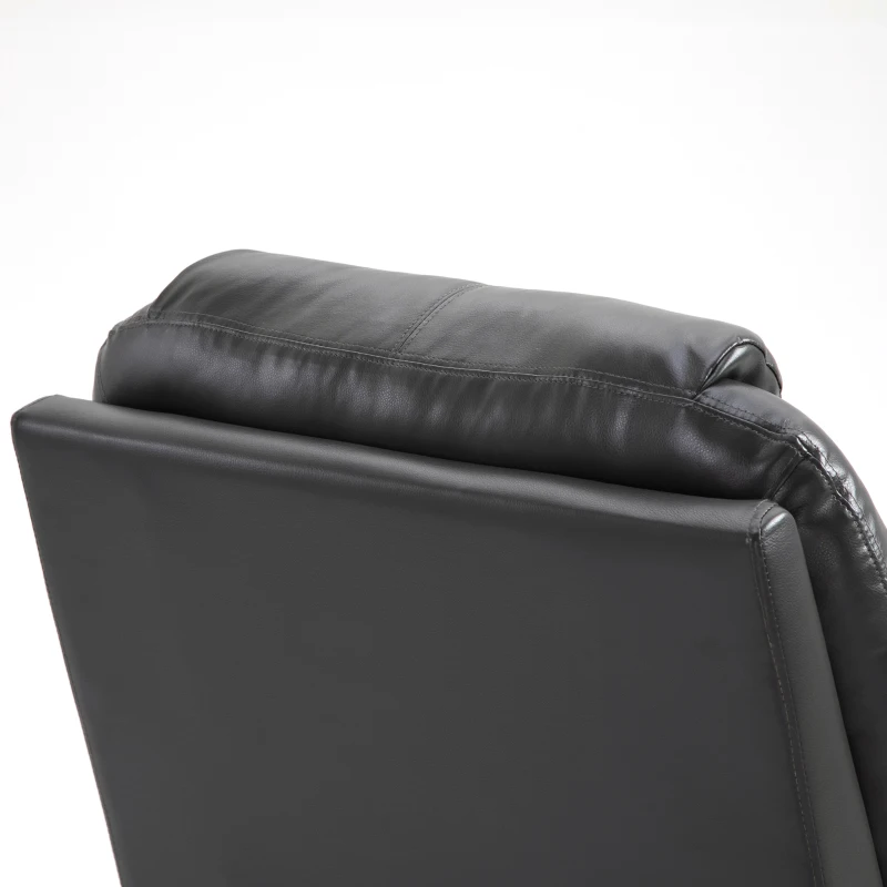 HOMCOM Multi-Pressure-Level Massage Chair with USB Charger, Back and Lumbar Support, Thick Armrests, Faux Leather Recliner Chair, 8-Point Massage Recliner, Charcoal Gray