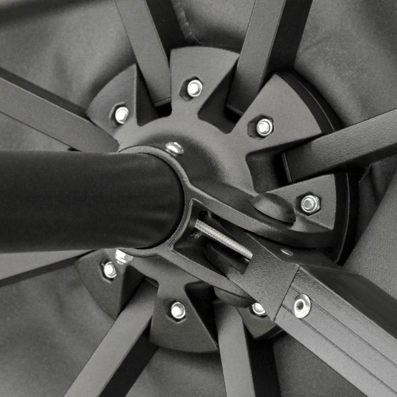 Outsunny 10x10ft Cantilever Umbrella Rotatable Square Top Market Parasol with 4 Adjustable Angle for Backyard Patio Outdoor Area Dark Grey