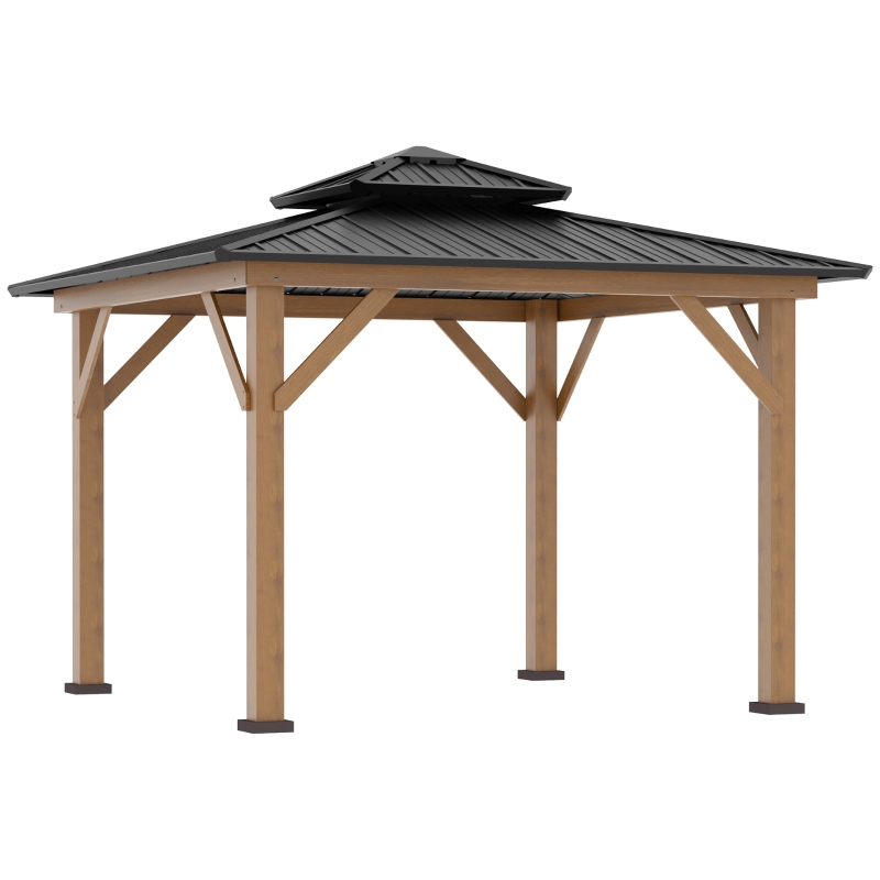 Outsunny 12' x 12' Wood Frame Hardtop 