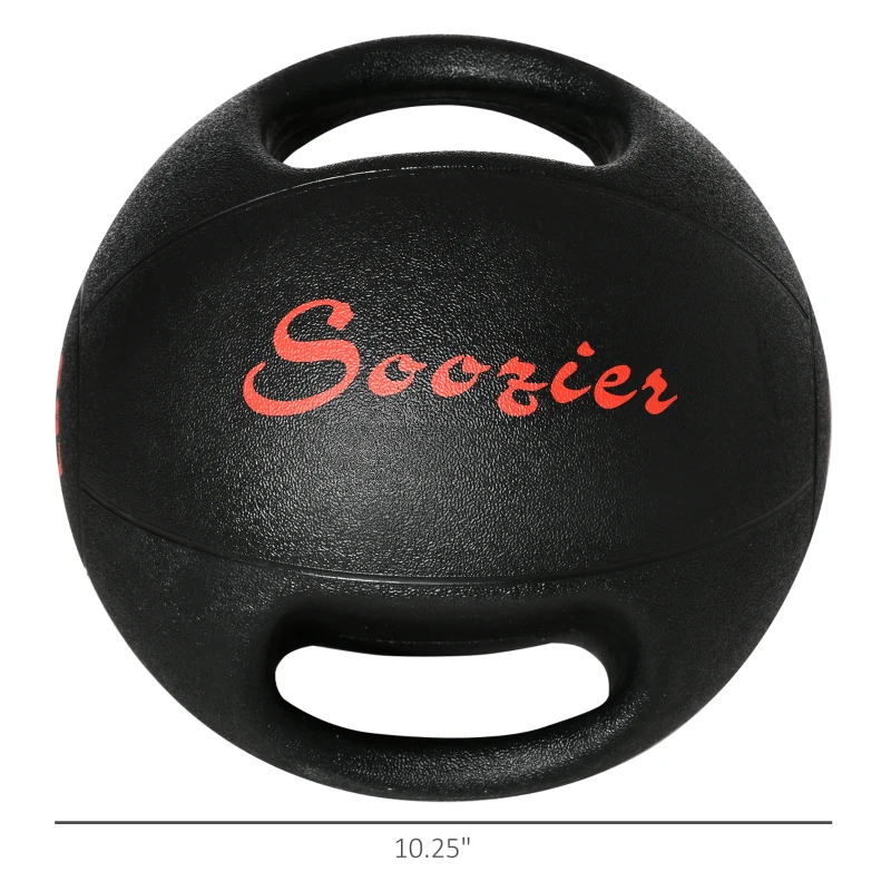 Soozier Medicine Ball with Handles, 18 lbs. Weighted Ball for Exercise, Med Ball for Abs, Core, Strength Training, Balance Training