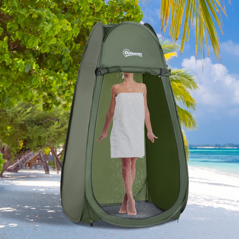 Outsunny Outdoor Portable Multi-use Pop Up Shower Tent Camping Beach Toilet Privacy Changing Room