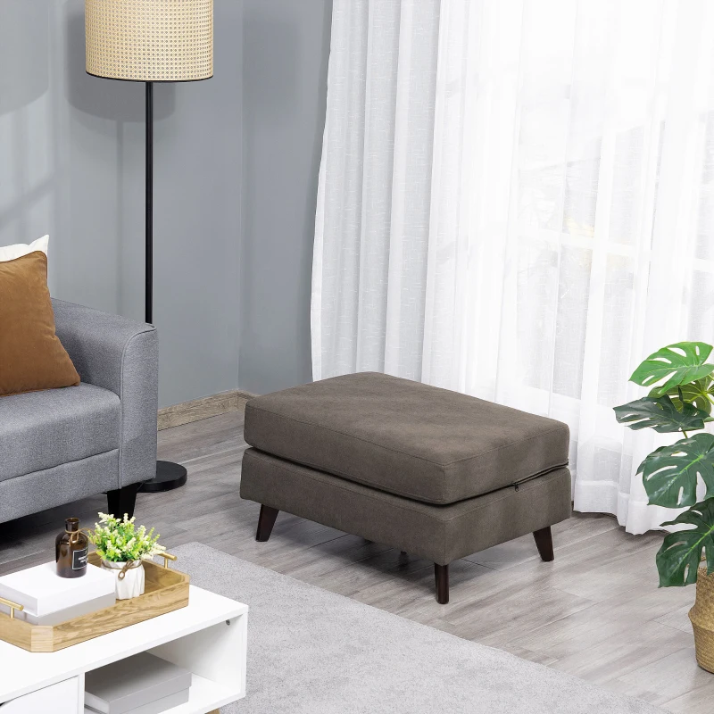 HOMCOM Folding Ottoman Sleeper, Convertible Fabric Bed, Brown