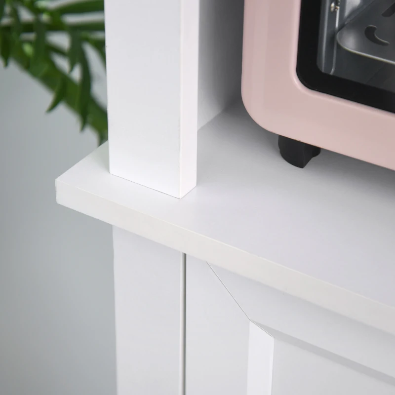 HOMCOM 72"H Modern Freestanding Kitchen Pantry Cabinet Cupboard with Doors, Open and Adjustable Shelves, White