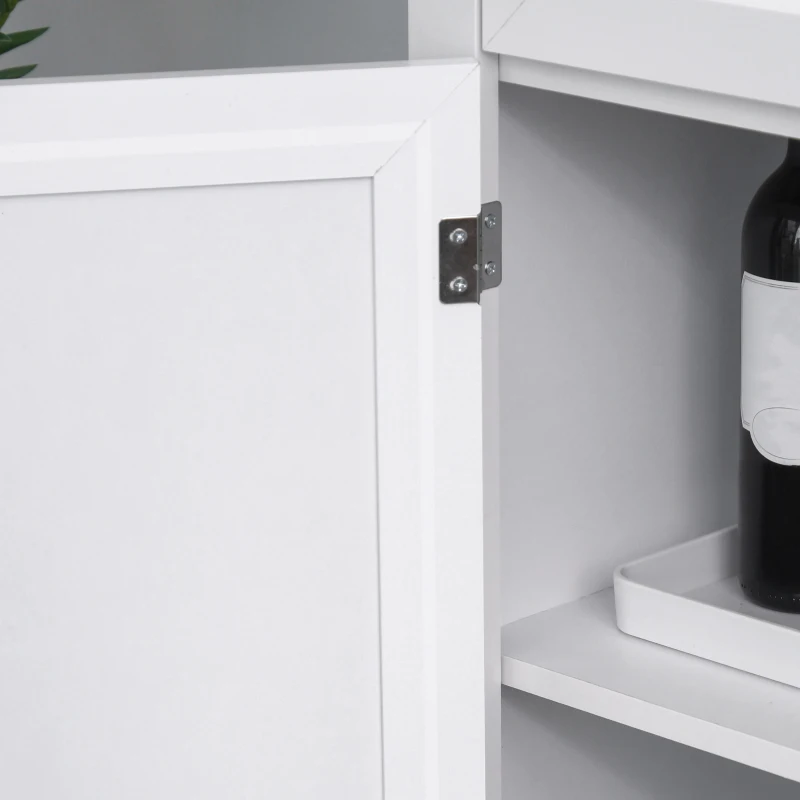 HOMCOM 72"H Modern Freestanding Kitchen Pantry Cabinet Cupboard with Doors, Open and Adjustable Shelves, White