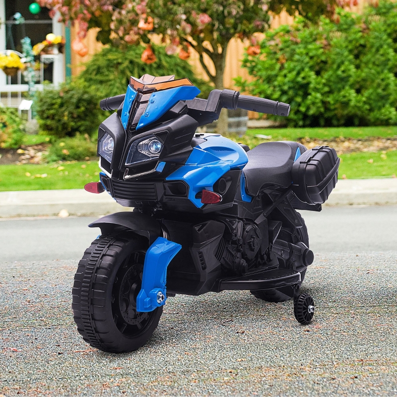 AOSOM Kids Electric Motorcycle Ride-On Toy 6V 3 km/h Max Speed for Kids 18 - 48 months Blue