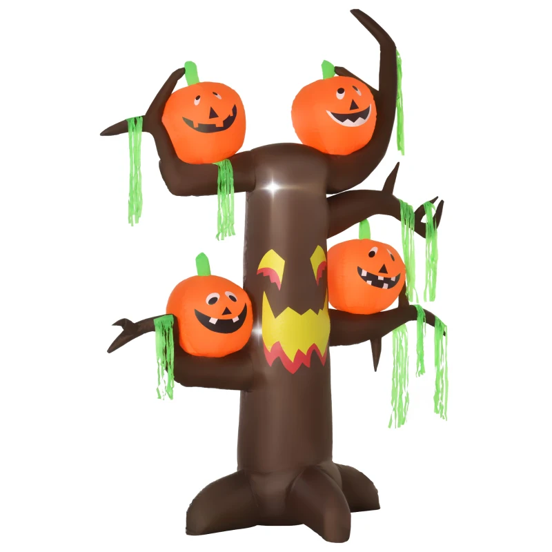 HOMCOM Outdoor 8FT Lighted Airblown Creepy Haunted Tree Inflatable Halloween Decoration Seasonal Decor