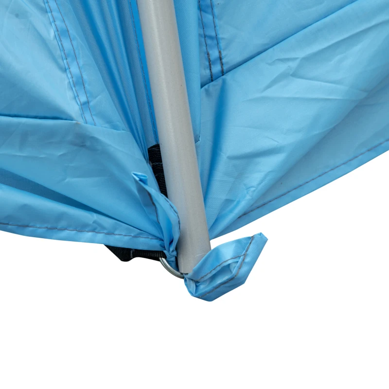 Outsunny 16.1' Hexagon Shape Screen House, Canopy Shelter Gazebo Camping Outdoor Instant Setup Mesh Tent Fits 6-8 People w/ Carry Bag & Ground Stakes, Blue