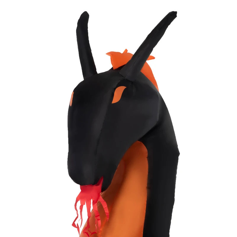 Outsunny 6ft Inflatable Halloween Giant Animated Fire & Ice Dragon with Wings, Blow Up LED Yard Display Indoor Outdoor for Garden, Lawn, Party, Holiday