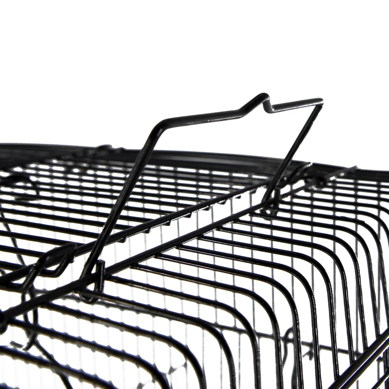 PawHut 22" Bird Cage Flight Parrot House Playpen with Open Play Top and Feeding Bowl Perch Pet Furniture Black