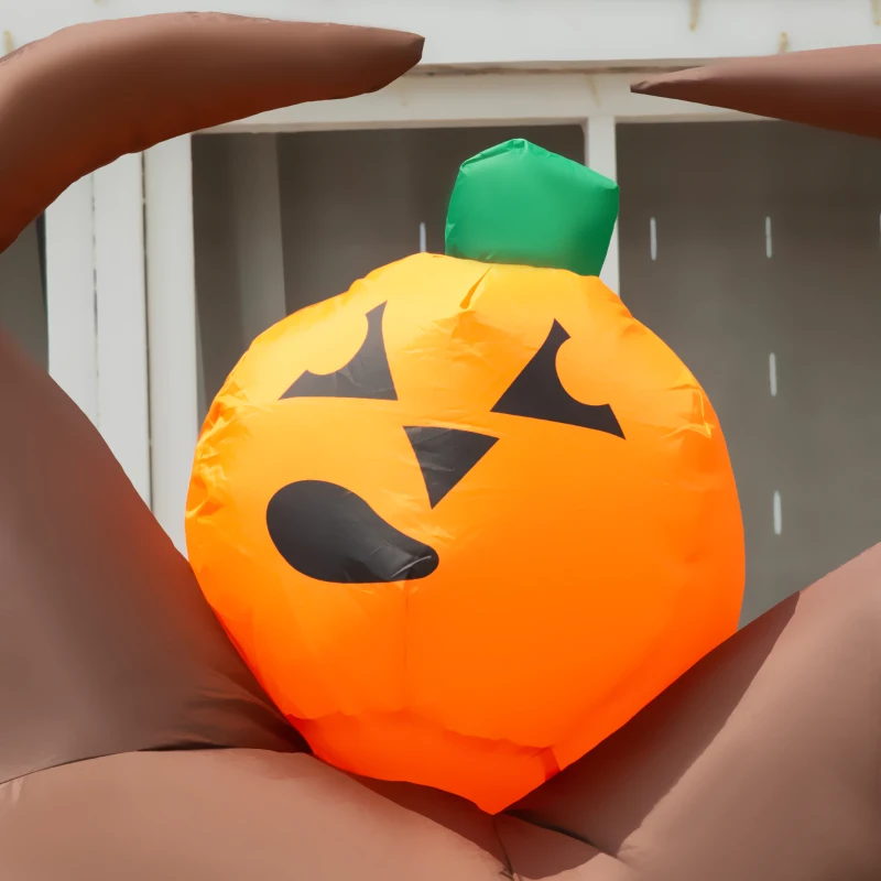 Outsunny 7' Inflatable Halloween Ghost Tree with Upside-down Clown Pumpkins, Blow-Up LED Display Indoor Outdoor for Garden, Lawn, Party, Holiday