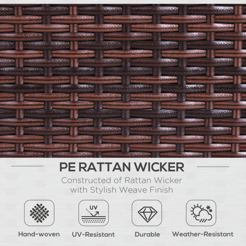 Outsunny 7 Pieces Patio Furniture Set, Outdoor Garden Sofa Set Sectional Set All Weather Rattan Conversation Set, Brown Khaki