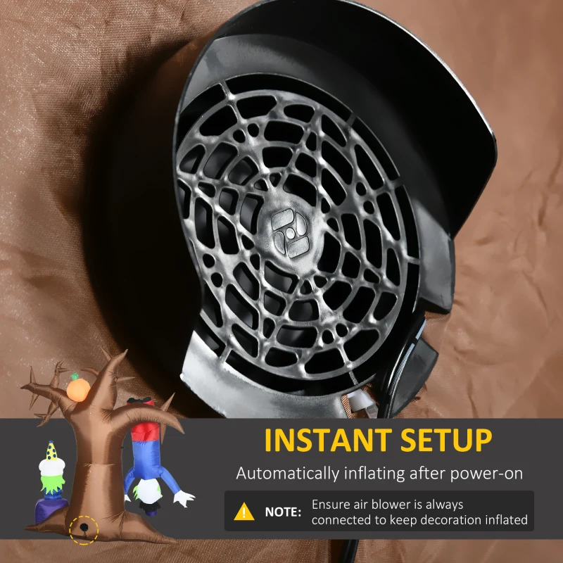 Outsunny 7' Inflatable Halloween Ghost Tree with Upside-down Clown Pumpkins, Blow-Up LED Display Indoor Outdoor for Garden, Lawn, Party, Holiday