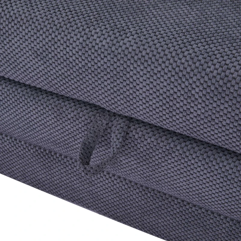 HOMCOM Pull Out Sofa Bed, Modern Convertible Loveseat Sleeper, Upholstered Sleeper Sofa for Small Space, Living Room, Apartment and Dorm, Dark Grey