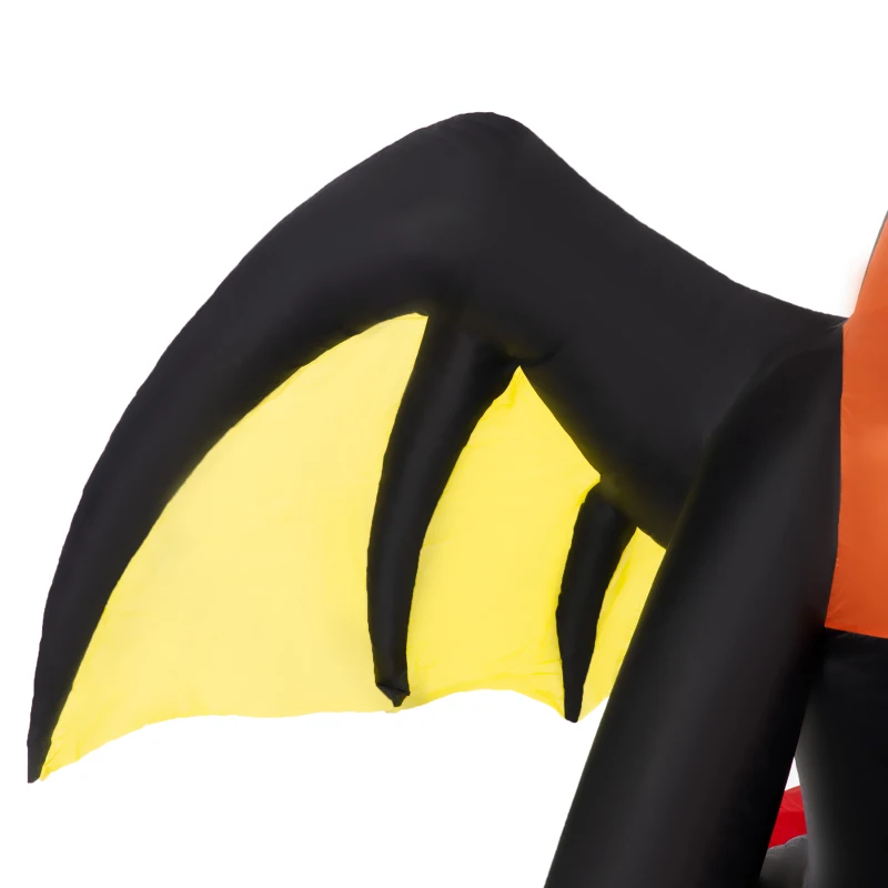 Outsunny 6ft Inflatable Halloween Giant Animated Fire & Ice Dragon with Wings, Blow Up LED Yard Display Indoor Outdoor for Garden, Lawn, Party, Holiday