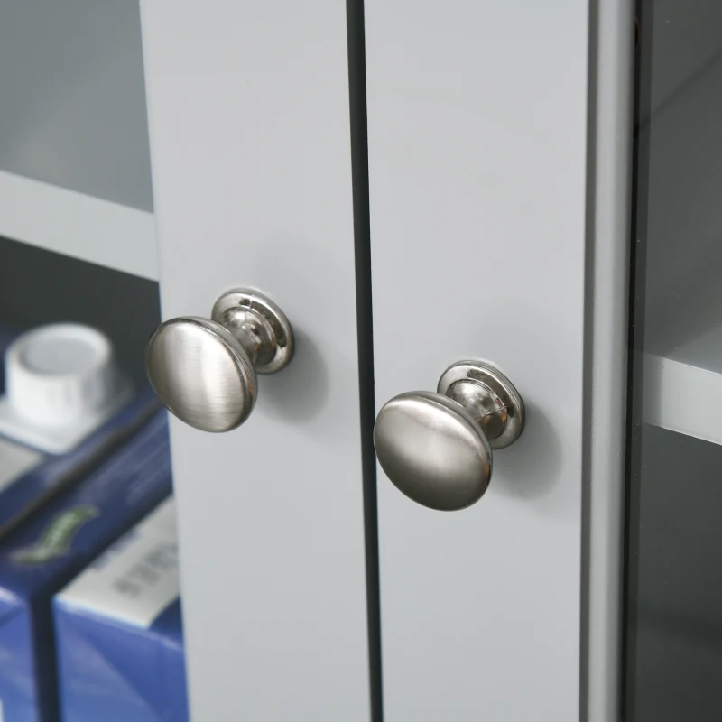 HOMCOM Retro Style Kitchen Sideboard Serving Buffet Storage Cabinet Cupboard with Glass Doors and Drawers, Adjustable Shelves