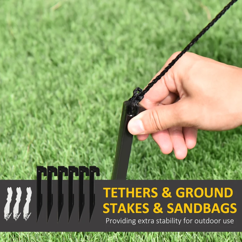 Outsunny 8ft Christmas Inflatables Outdoor Decorations Santa Claus Holds Candy Cane with Furry Beard, Blow-Up LED Yard Christmas Decor for Lawn Garden Party