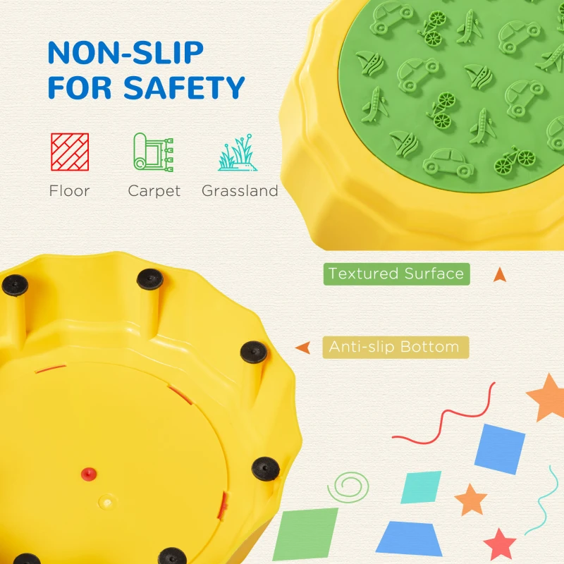 Outsunny 10 Piece Learn-to-Balance Toy Stepping Stones for Kids with Stackable Design, Kids Balance Beam Backyard Toy, Non-Slip Preschool Learning Toy, Outdoor Obstacle Course for Kids 3-6