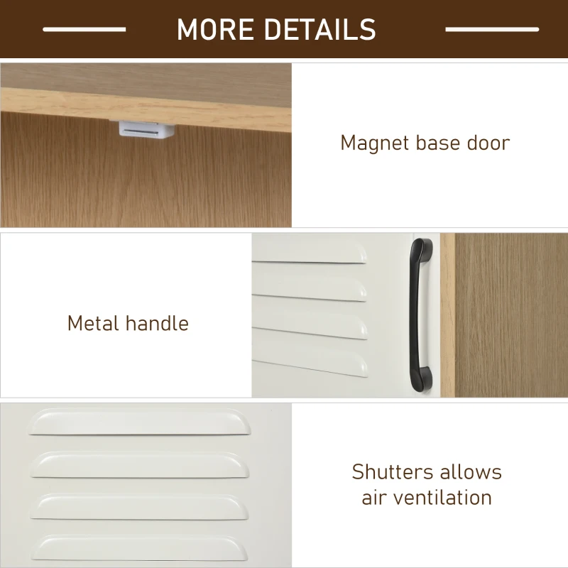 Vinsetto Storage Cabinet Organizer with 2 Doored Shelves Home Office File Cabinet Natural White