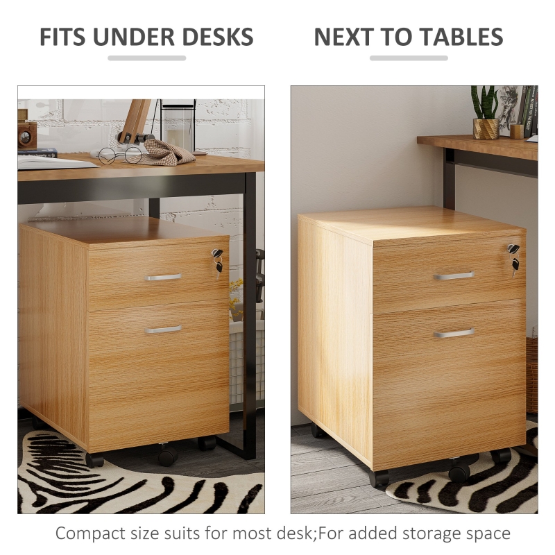 Vinsetto 2 Drawer Filing Home Office Mobile File Storage