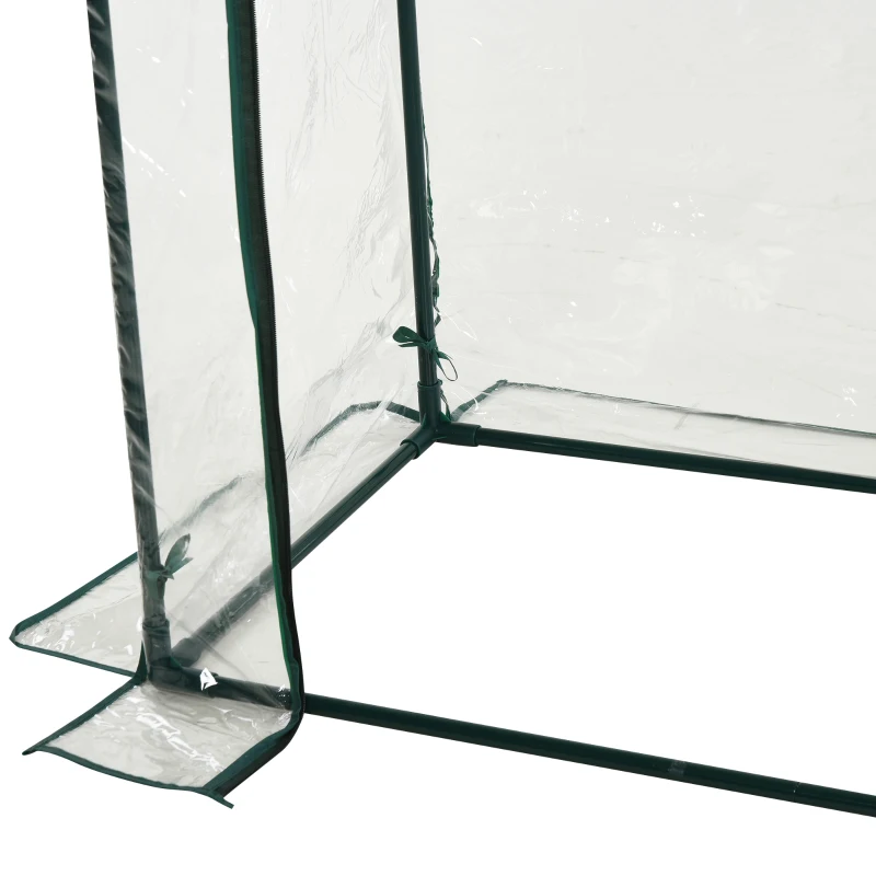 Outsunny 40"L x 20"W x 59"H Walk-in Garden Greenhouse with Durable Steel Frame Outdoor Hot House Tomato Plant Warm House w/ Roll up Door, PVC Cover, Clear