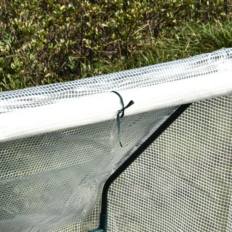 Outsunny 71" x 36" x 36" Portable Mini Greenhouse Tunnel Growing Tent Plants Flower Warm House w/ Zippered Roll-up Doors, PE Cover, White