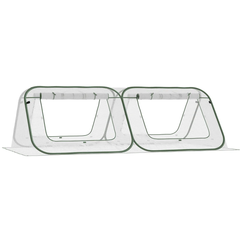 Outsunny 95" x 47" x 30" Pop Up Mini Greenhouse with Roll Up Doors & Portable Zipper Bag for Plants Outdoor, PE Cover