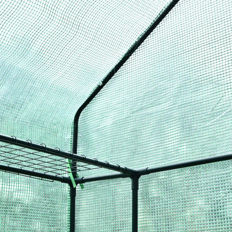 Outsunny Walk-in Greenhouse 4-Tier Large Warm Herb Plants and Flower Green house Warm House with Shelves for Lawn Garden Outdoor, Green (56 x 30 x 78-Inch)