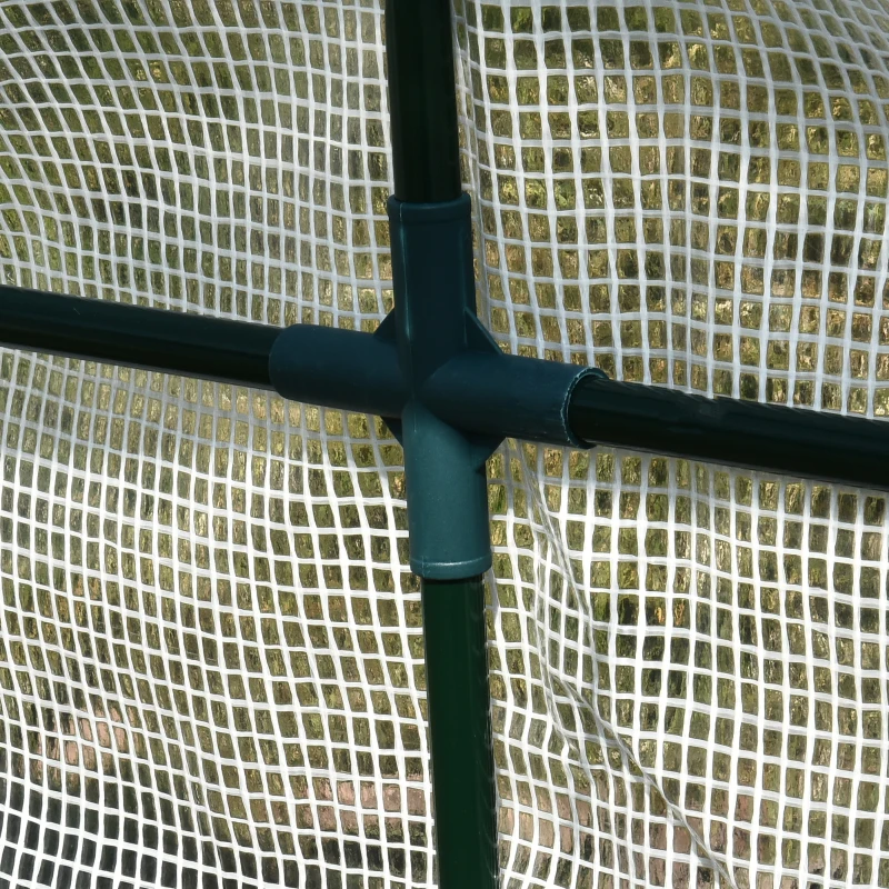 Outsunny 71" x 36" x 36" Portable Mini Greenhouse Tunnel Growing Tent Plants Flower Warm House w/ Zippered Roll-up Doors, PE Cover, White