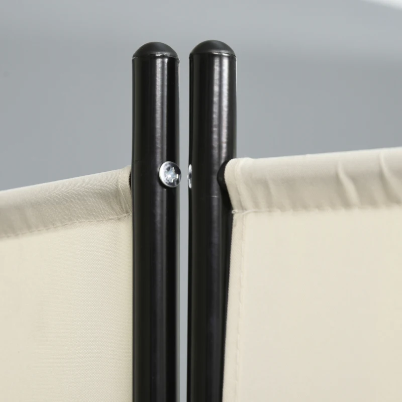 HOMCOM 3 Panel Room Divider, 6 Ft Double Hinged Folding Privacy Screen, Portable Freestanding Partition Wall Divider for Home Office, Beige