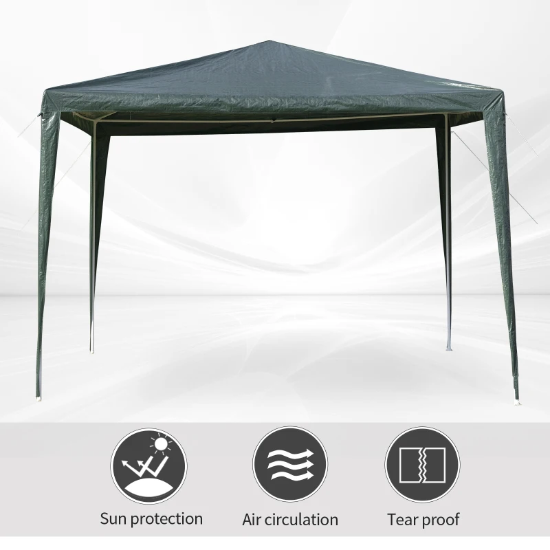 Outsunny 10x10ft Party Tent Portable Gazebo Folding Garden Canopy Event Shelter Outdoor Sunshade Green