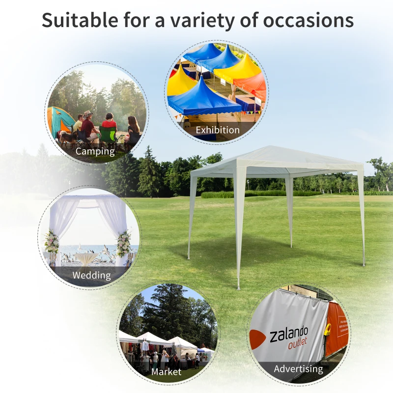 Outsunny 10x10ft Party Tent Portable Gazebo Folding Garden Canopy Event Shelter Outdoor Sunshade Blue