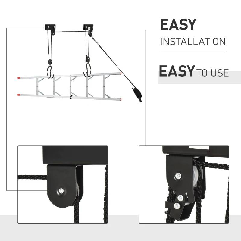Soozier Kayak Canoe Hoist Lift for Garage or Storage in Shop 110 lb. Working Capacity